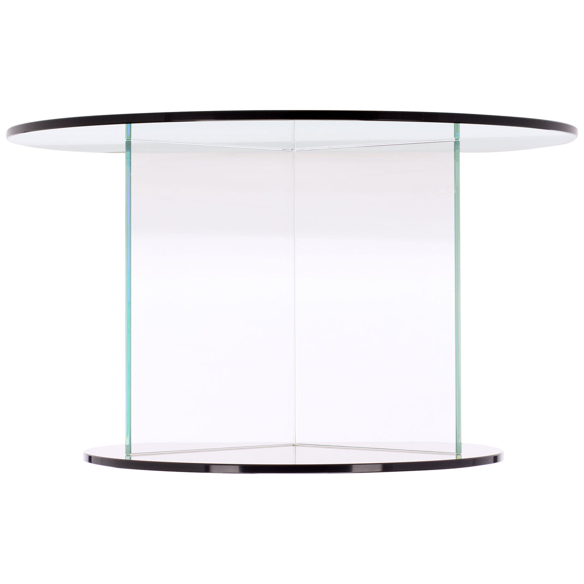 A transparent glass cradle spans the curved ends for an uncluttered, modern look. || STG7300A || top_studio