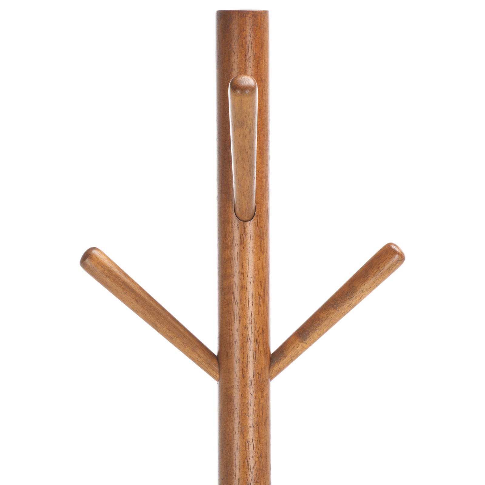 Honey-finished wood lends warmth to rounded hooks branching from the upright post || STG8500D || detail_studio