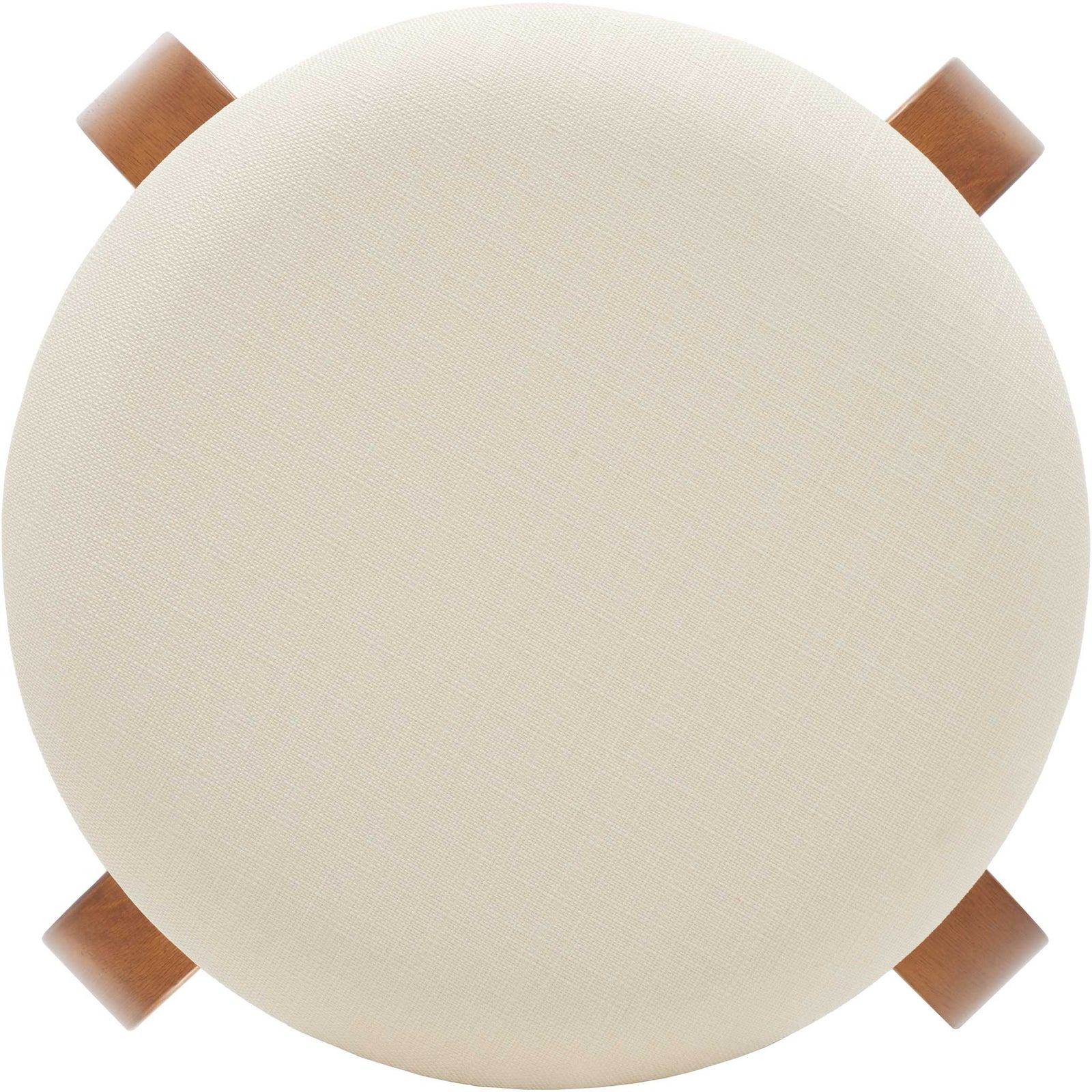 Soft cream linen seat with subtle texture crowns the minimalist walnut base || STL1001B || top_studio