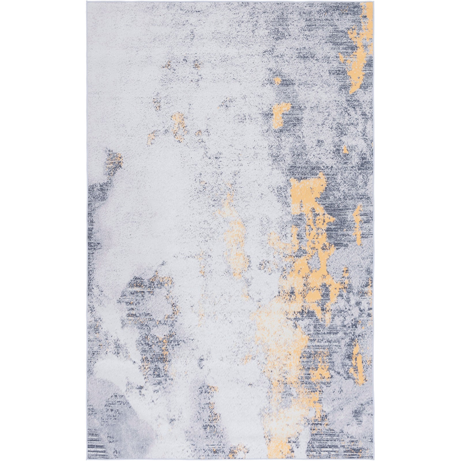 Abstract gray and gold rug brings modern warmth in a low-profile, machine-washable design || TAC803F-5 || top_studio