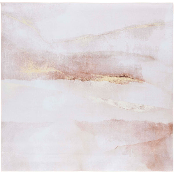 Square rug with a serene beige and gold abstract pattern for a modern, airy look. || TAC807B-6SQ || top_studio