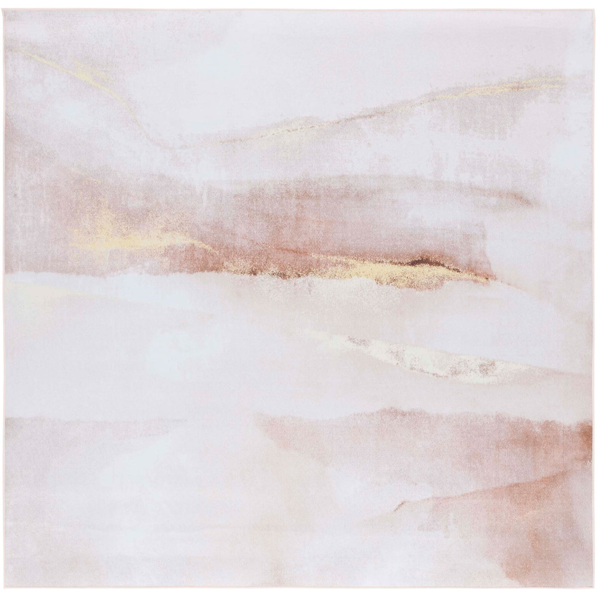 Square rug with a serene beige and gold abstract pattern for a modern, airy look. || TAC807B-6SQ || top_studio