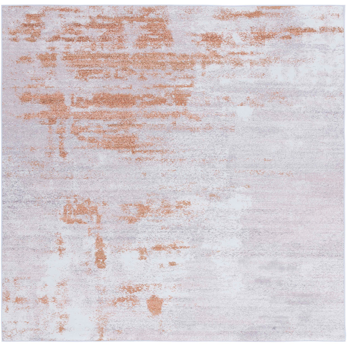 Modern abstract gray and rust area rug with a softly distressed pattern and neatly serged edges || TAC808P-8 || top_studio