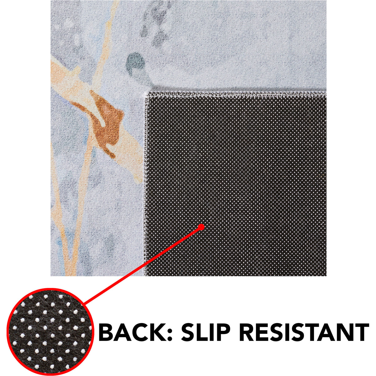 Slip-resistant dotted backing provides stable grip on floors || TAC811F-5 || callout_studio