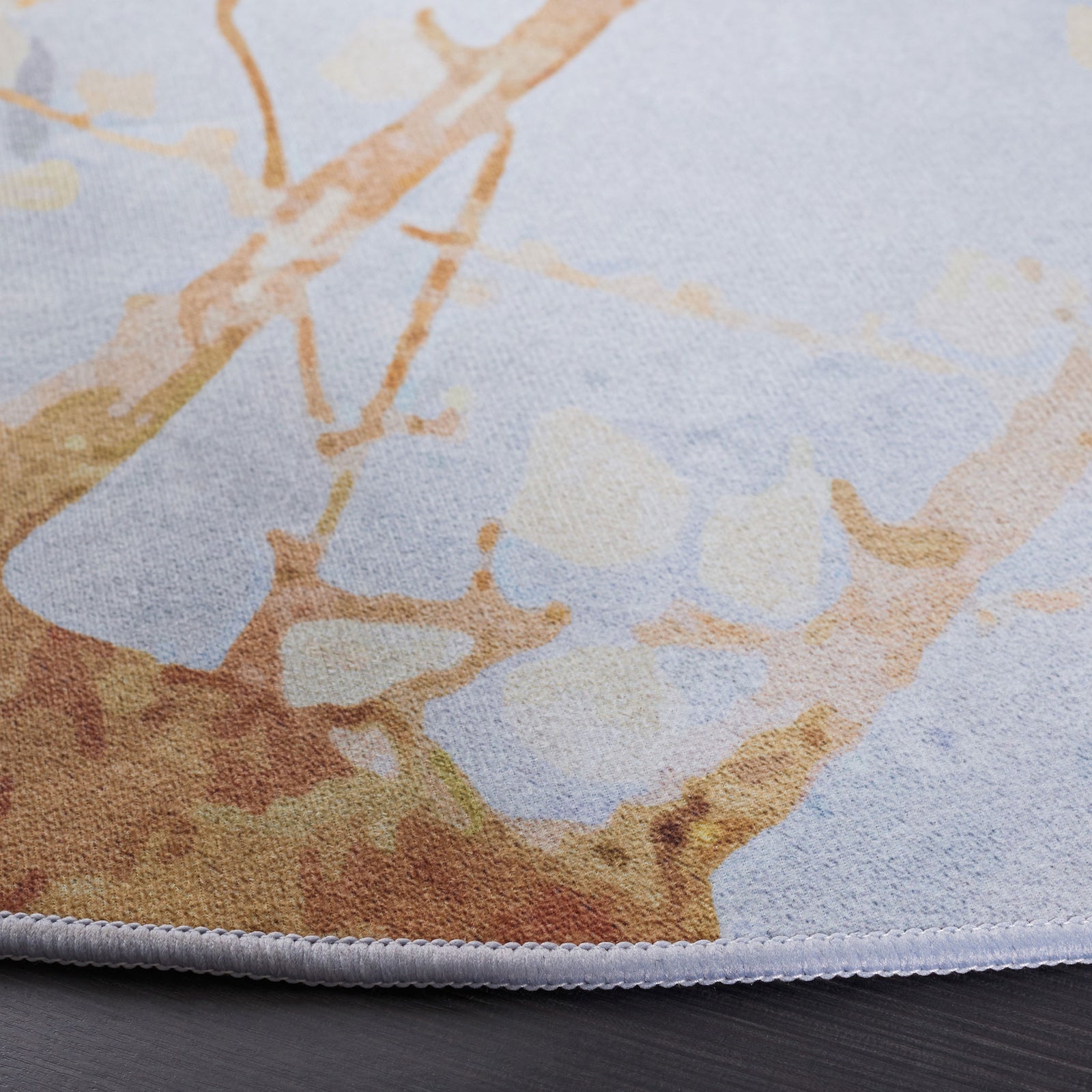 Soft edge and tight weave showcasing warm ochre streaks over a misty gray-beige ground || TAC811F-6R || detail_studio