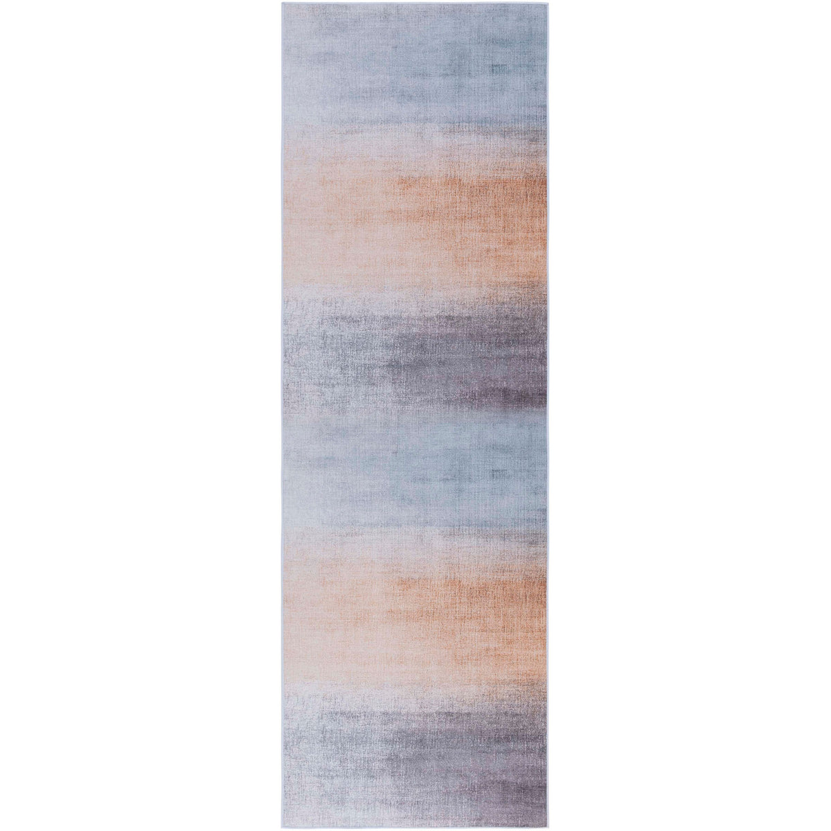 Gray and rust ombre runner with softly blended bands for a modern, calming look || TAC816F-28 || top_studio