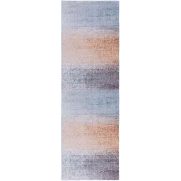 Gray and rust ombre runner with softly blended bands for a modern, calming look || TAC816F-28 || top_studio