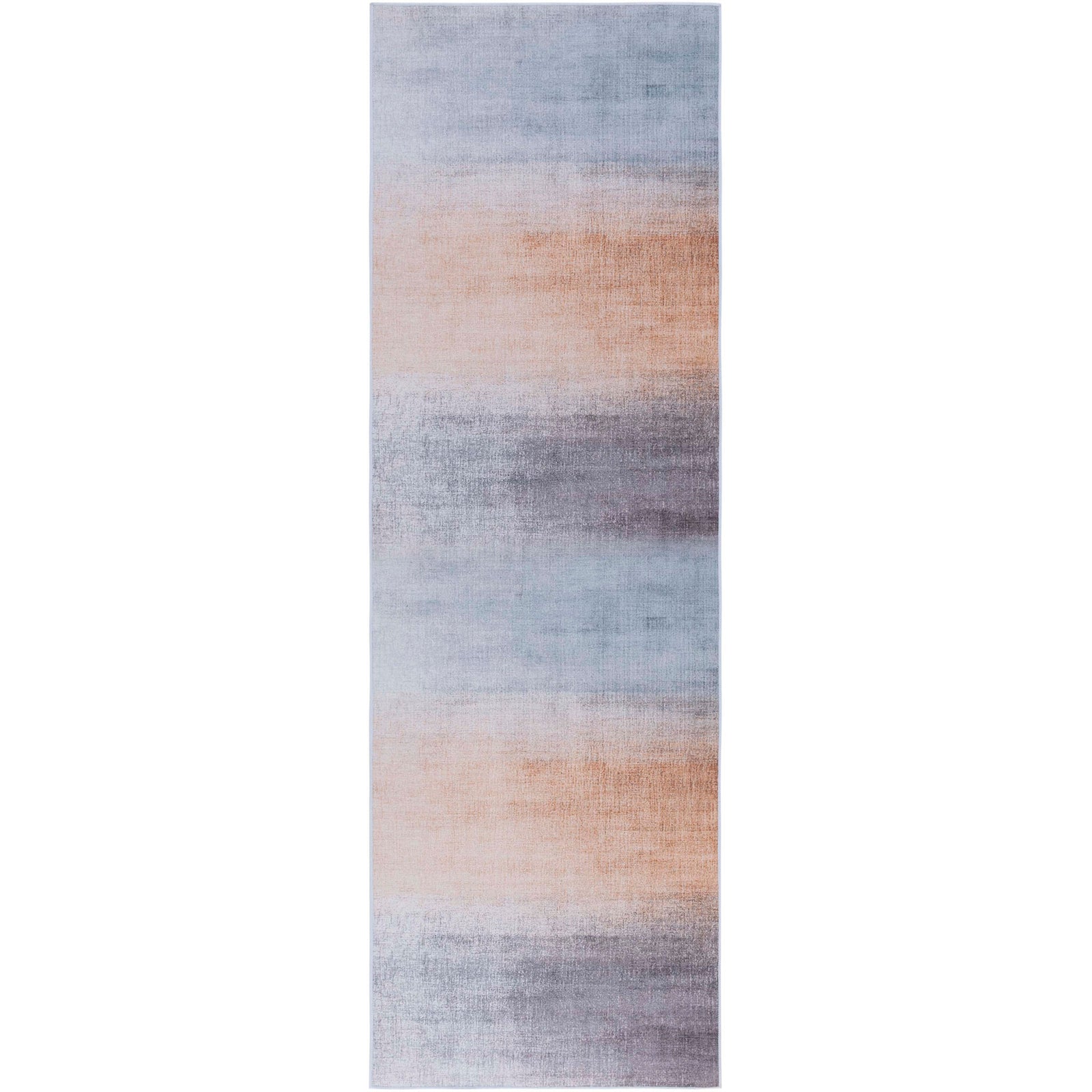 Gray and rust ombre runner with softly blended bands for a modern, calming look || TAC816F-28 || top_studio