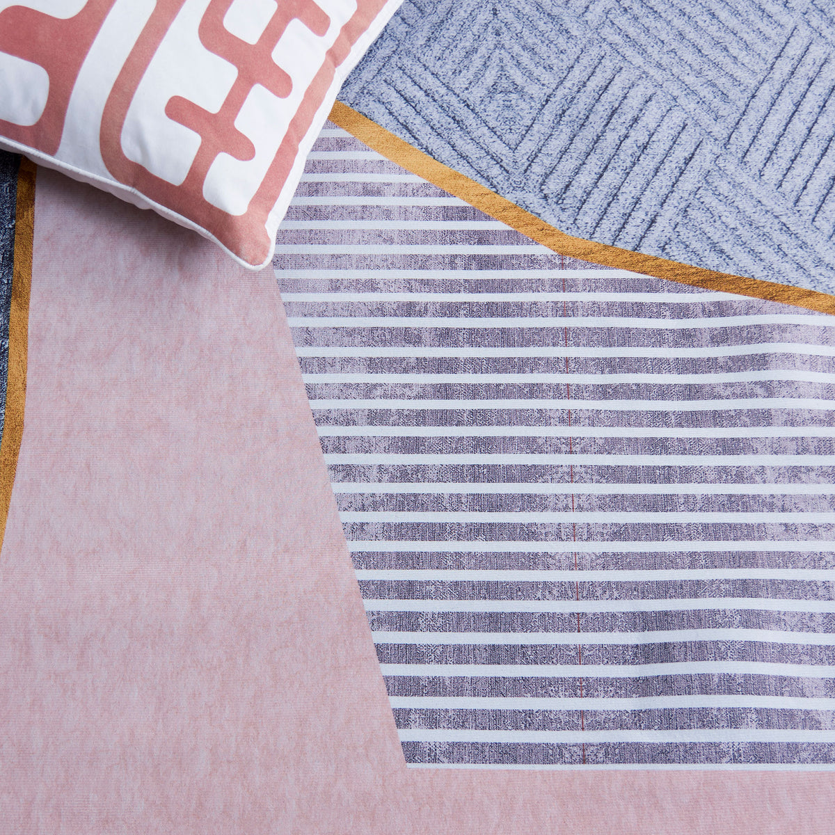 Patterned weave with fine stripes, textured diamonds, and smooth color transitions || TAC834B-5OV || detail_room