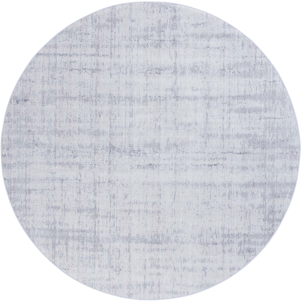 Light gray round rug with a subtle abstract pattern and low profile for a clean, modern look || TAC857F-6R || top_studio