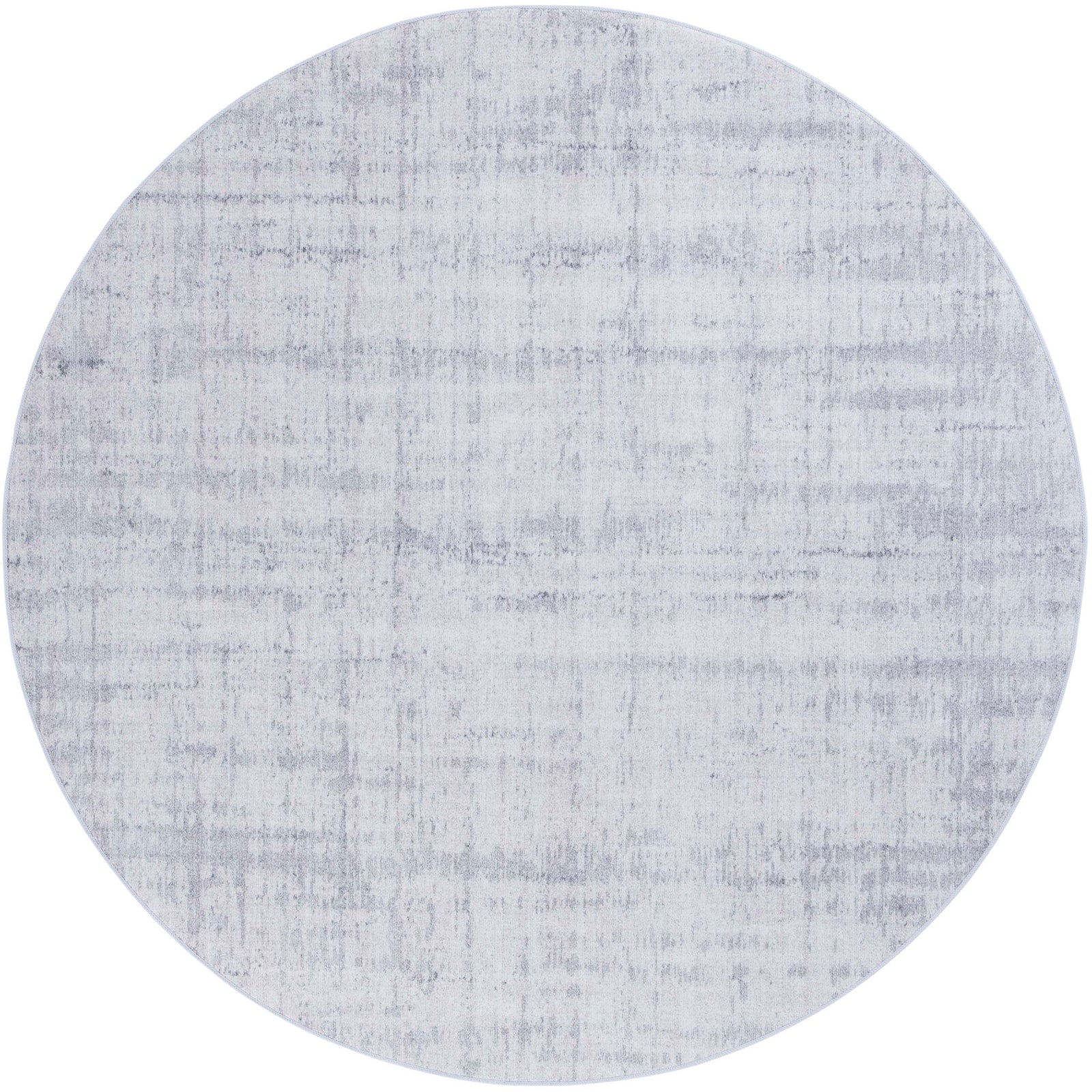 Light gray round rug with a subtle abstract pattern and low profile for a clean, modern look || TAC857F-6R || top_studio