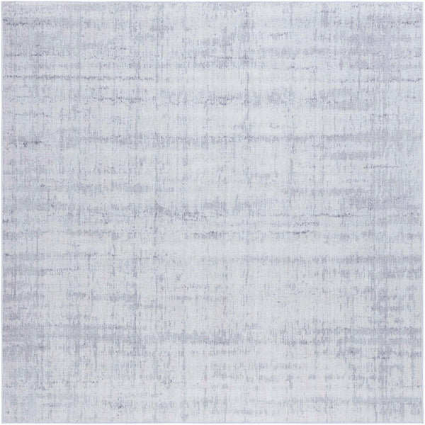 Square light gray abstract rug for modern spaces; machine washable with non-slip backing. || TAC857F-6SQ || top_studio