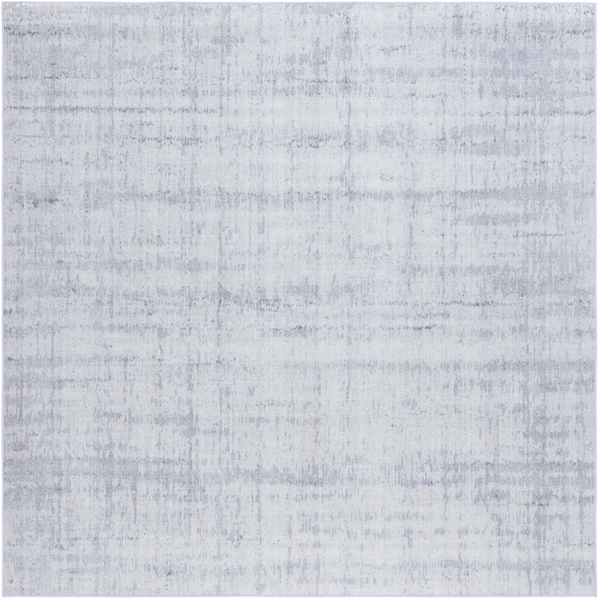 Square light gray abstract rug for modern spaces; machine washable with non-slip backing. || TAC857F-6SQ || top_studio