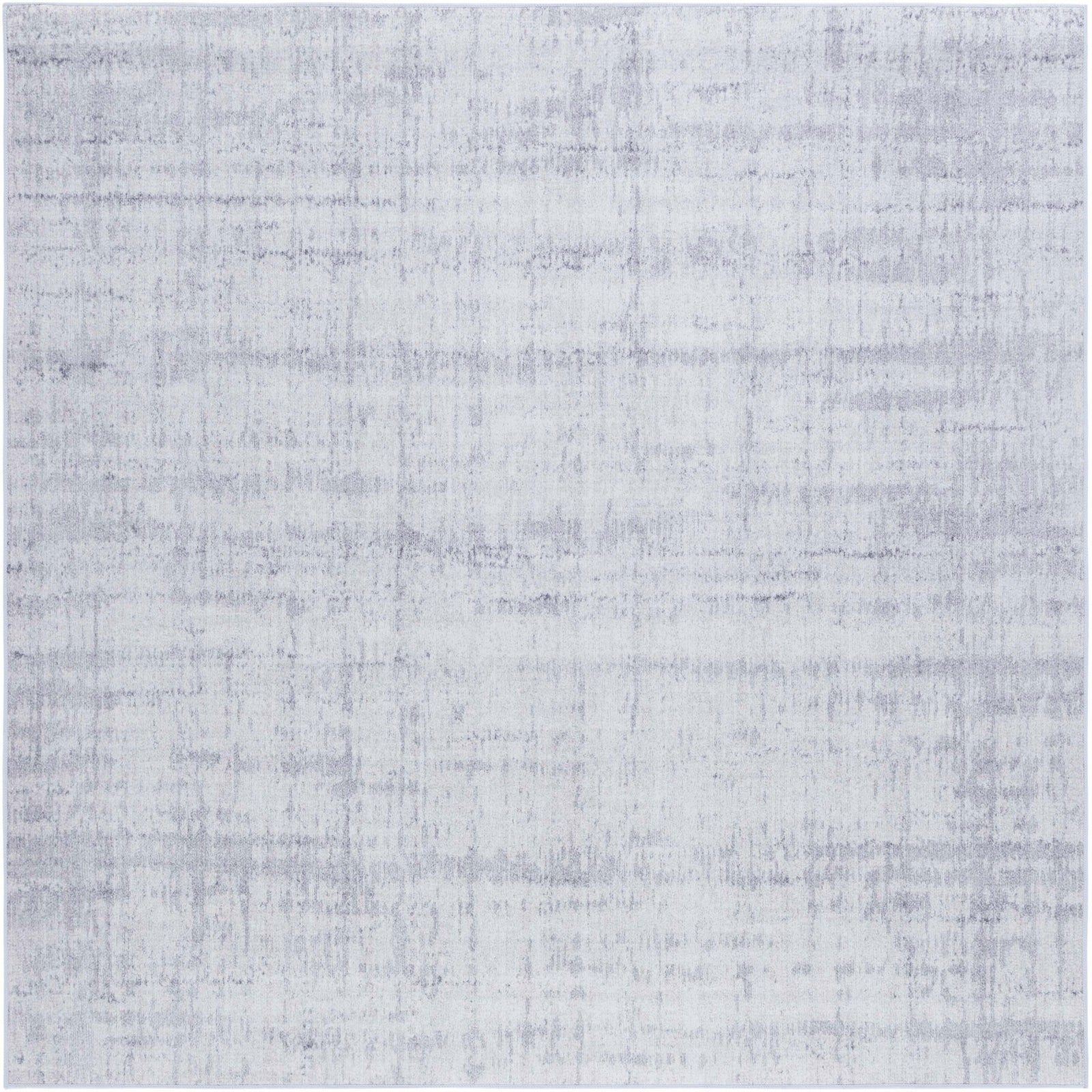 Square light gray abstract rug for modern spaces; machine washable with non-slip backing. || TAC857F-6SQ || top_studio