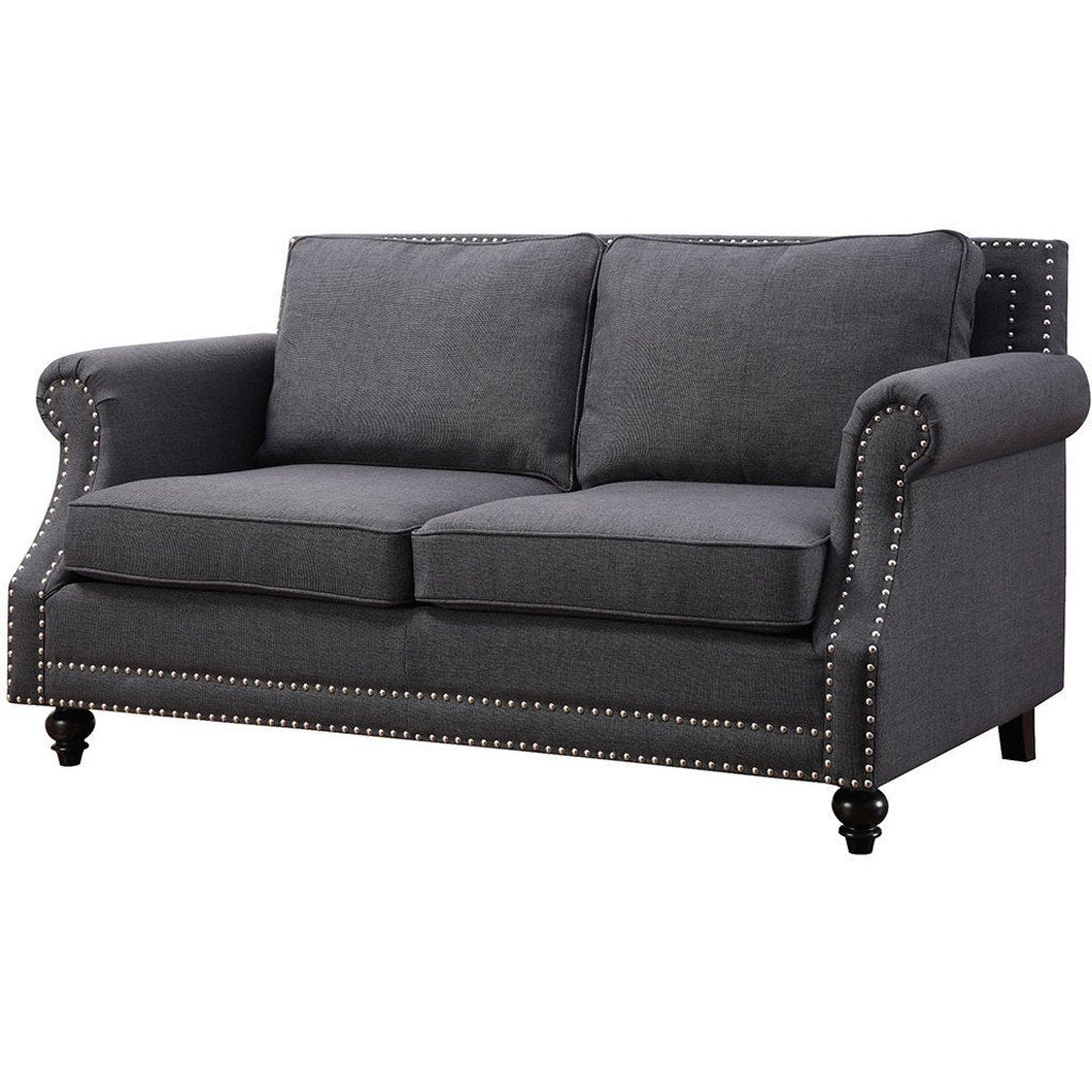 Canton Linen Loveseat Gray