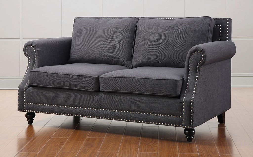 Canton Linen Loveseat Gray