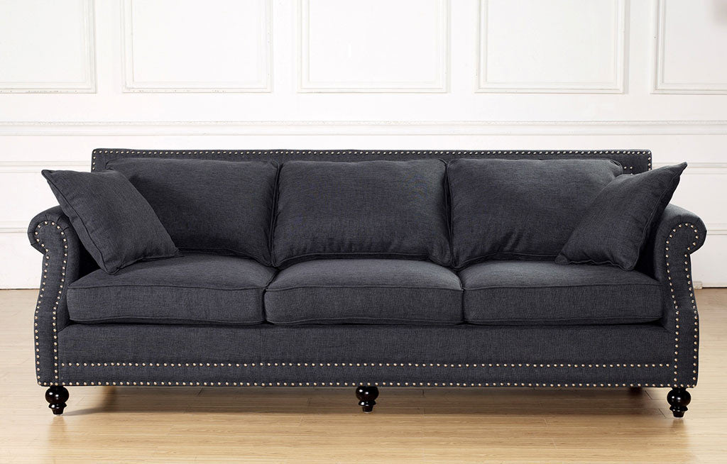 Canton Linen Sofa Gray