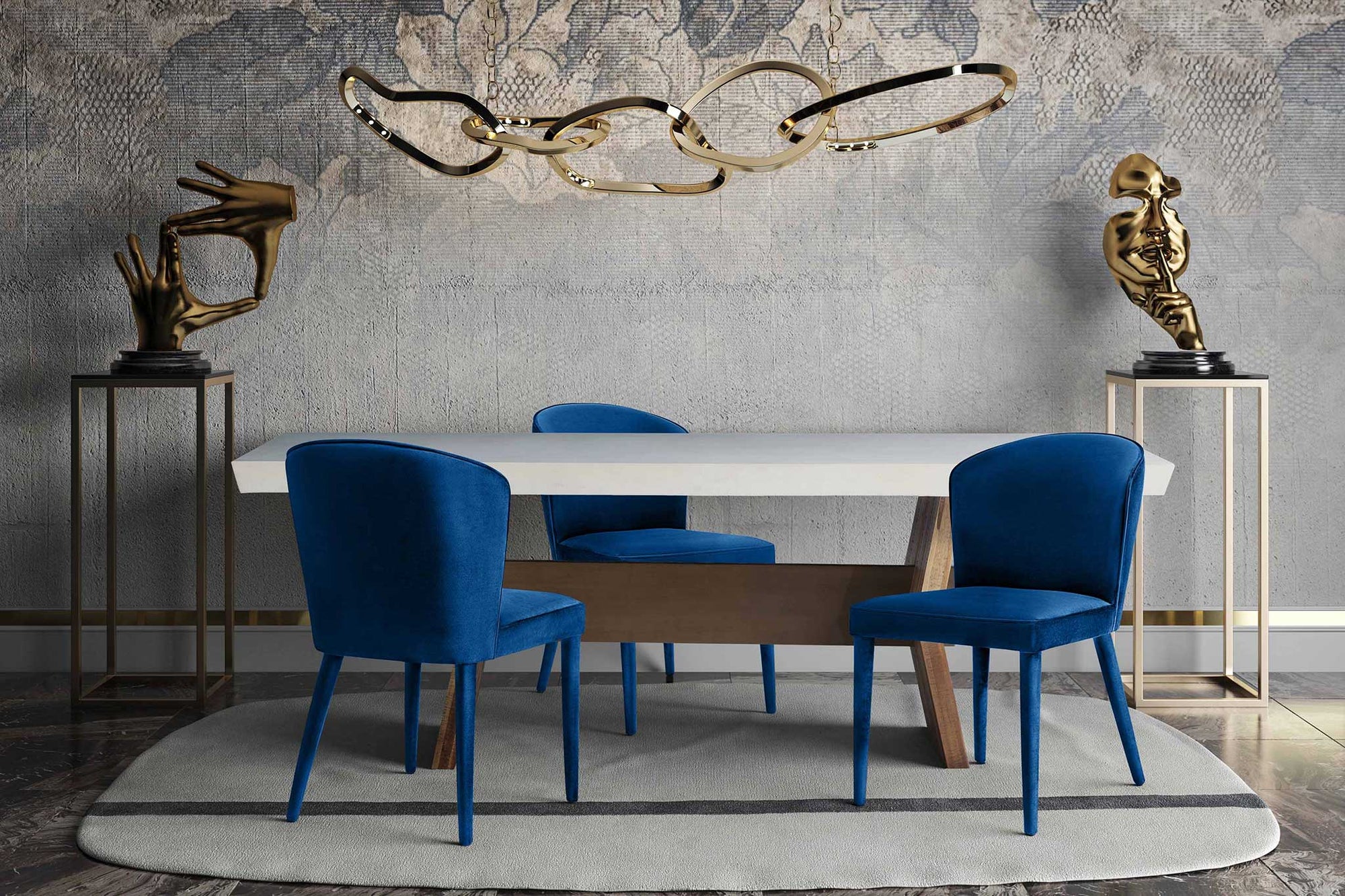 Mason Velvet Chair Navy