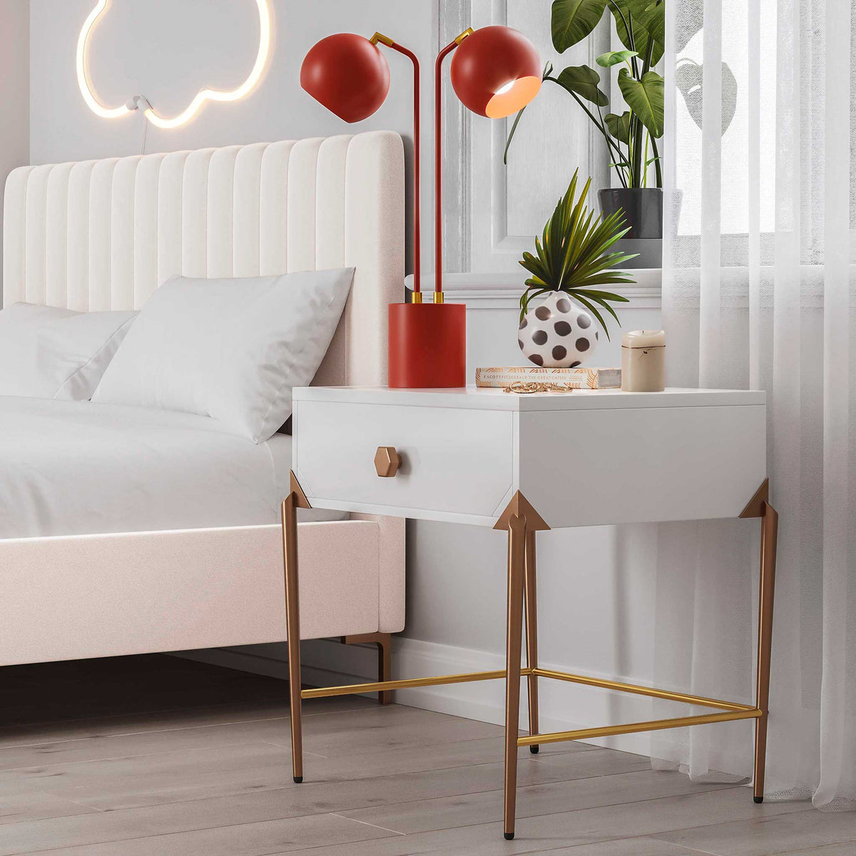 Angelina Velvet Bed Cream