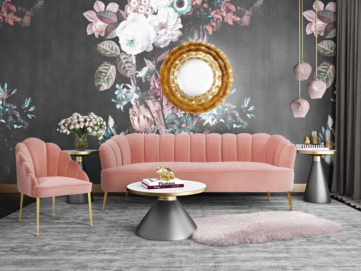 Dalton Velvet Sofa Blush