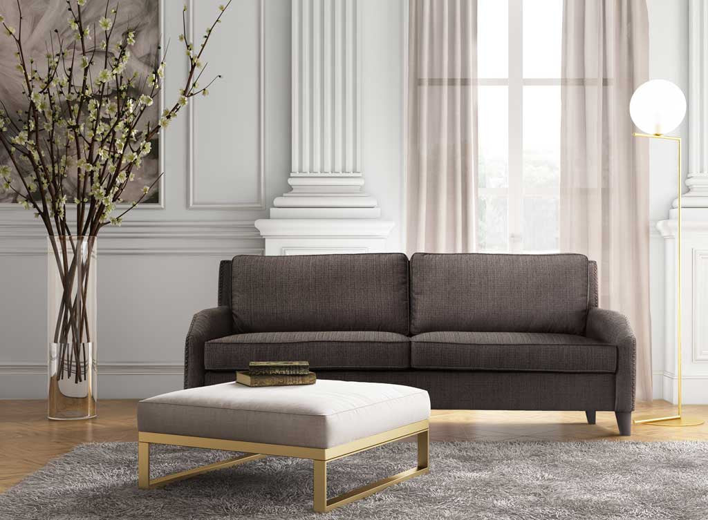 Halluin Gray Linen Sofa
