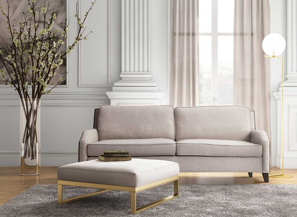 Halluin Beige Linen Sofa