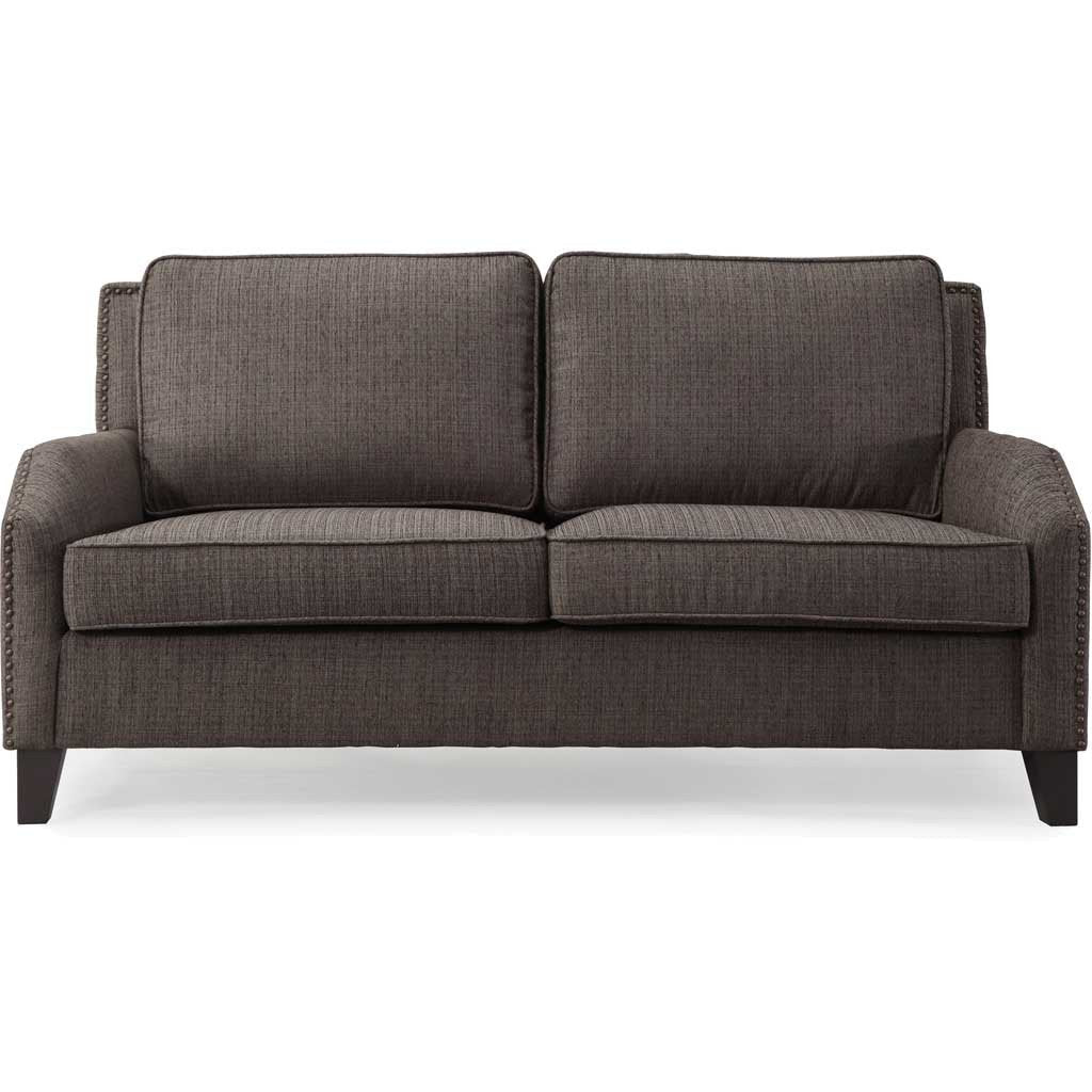 Halluin Gray Linen Loveseat