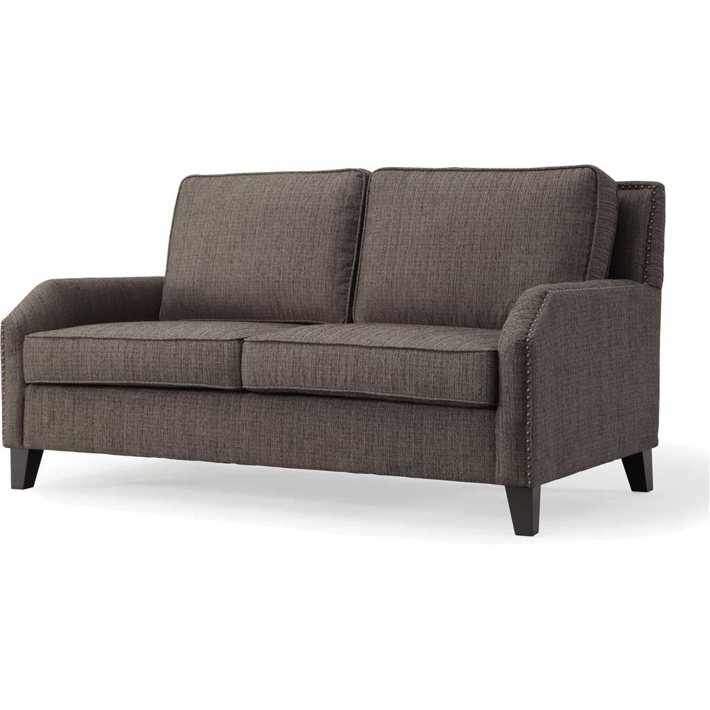 Halluin Gray Linen Loveseat