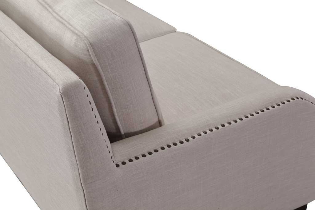 Halluin Beige Linen Loveseat