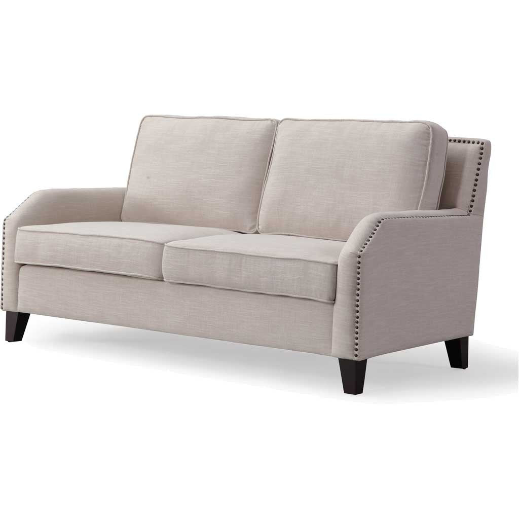 Halluin Beige Linen Loveseat