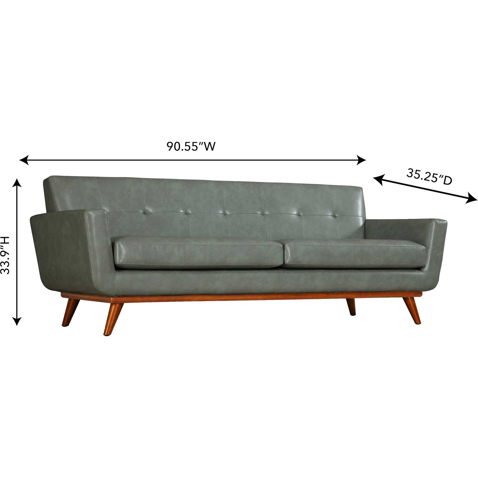 Lynette Leather Sofa Smoke Gray