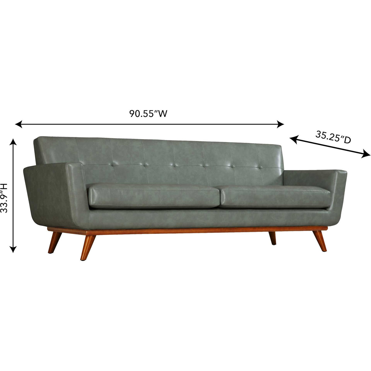 Lynette Leather Sofa Smoke Gray