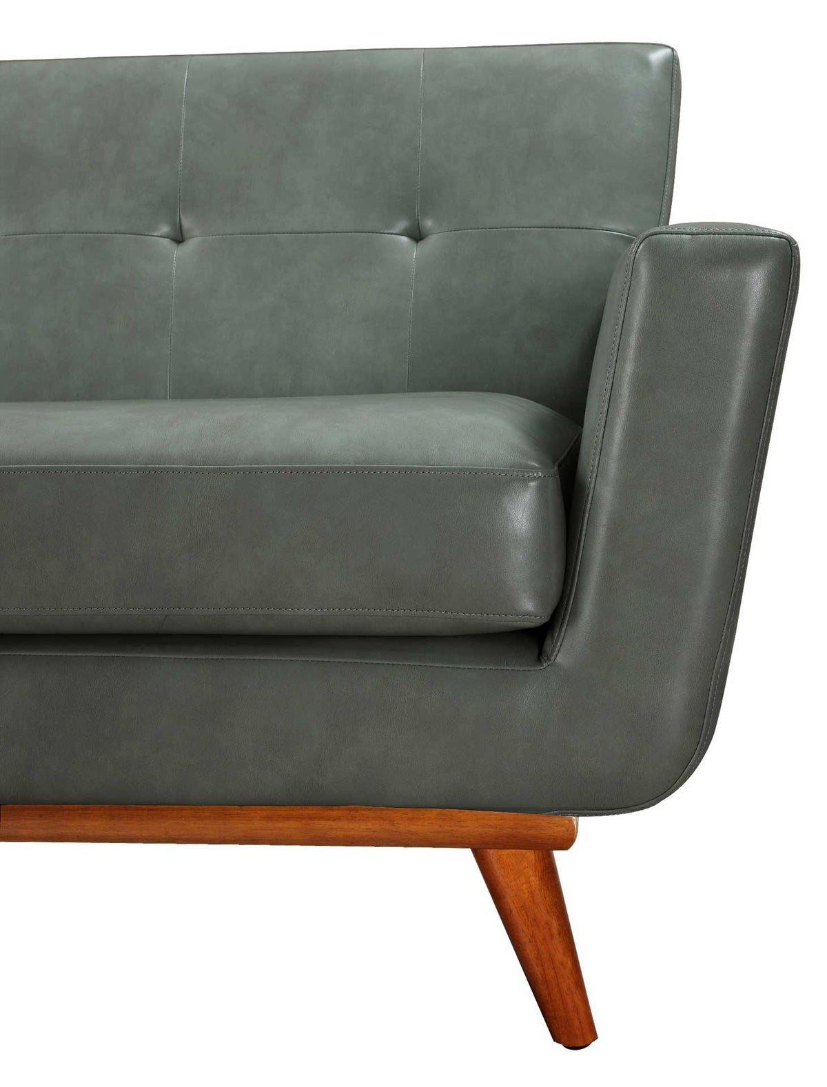 Lynette Leather Loveseat Smoke Gray