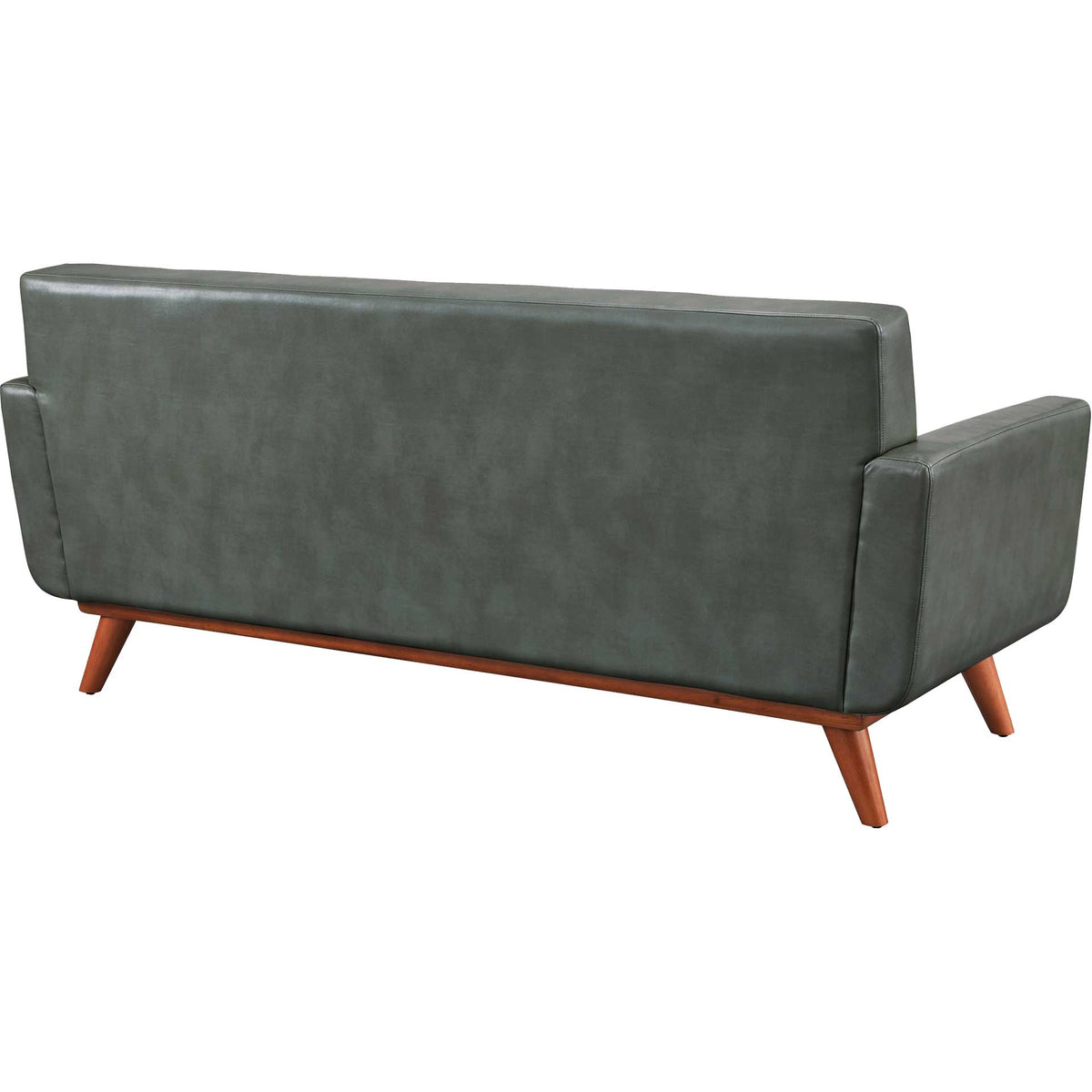 Lynette Leather Loveseat Smoke Gray
