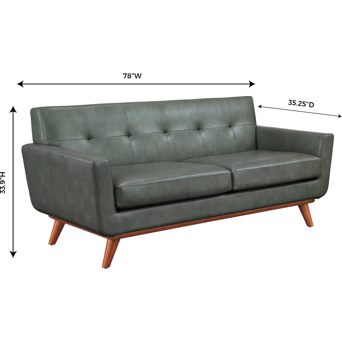 Lynette Leather Loveseat Smoke Gray