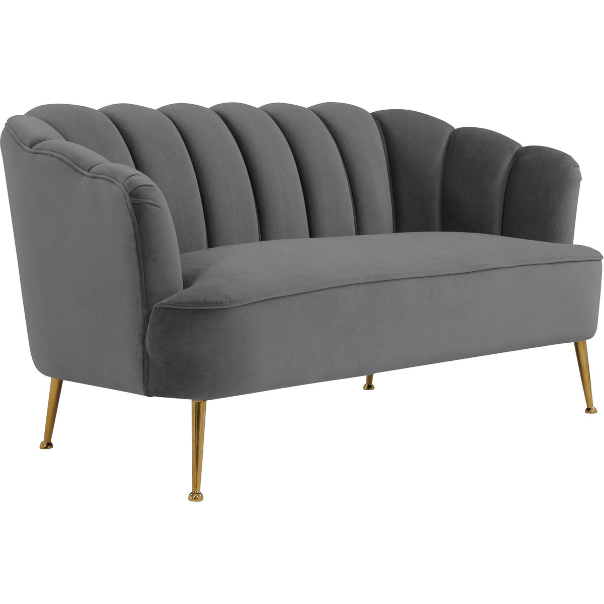 Dalton Velvet Loveseat Gray