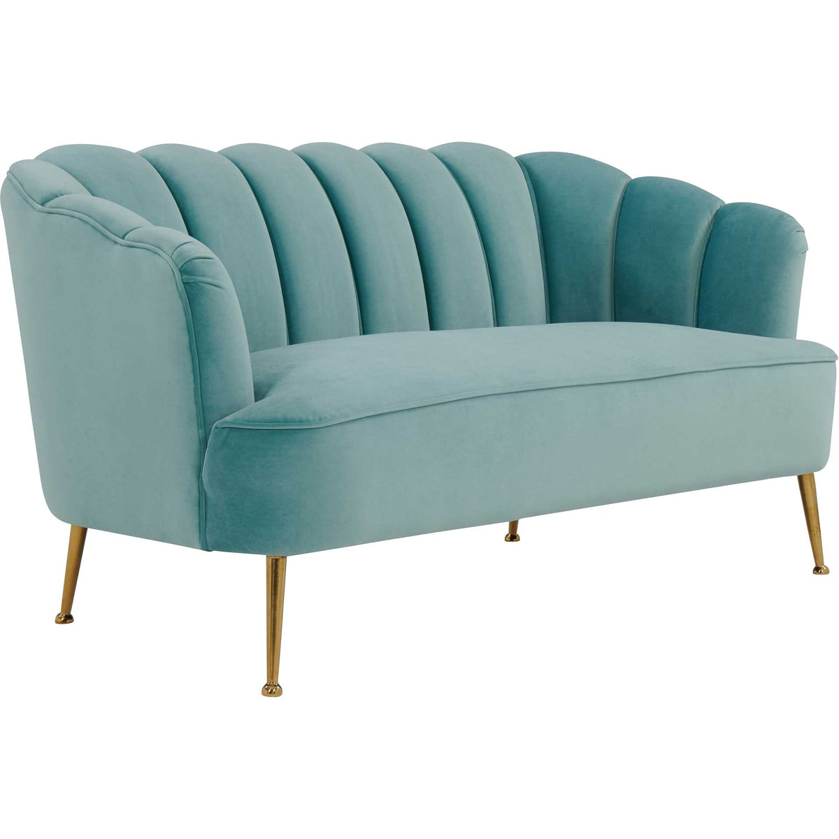 Dalton Velvet Loveseat Sea Blue