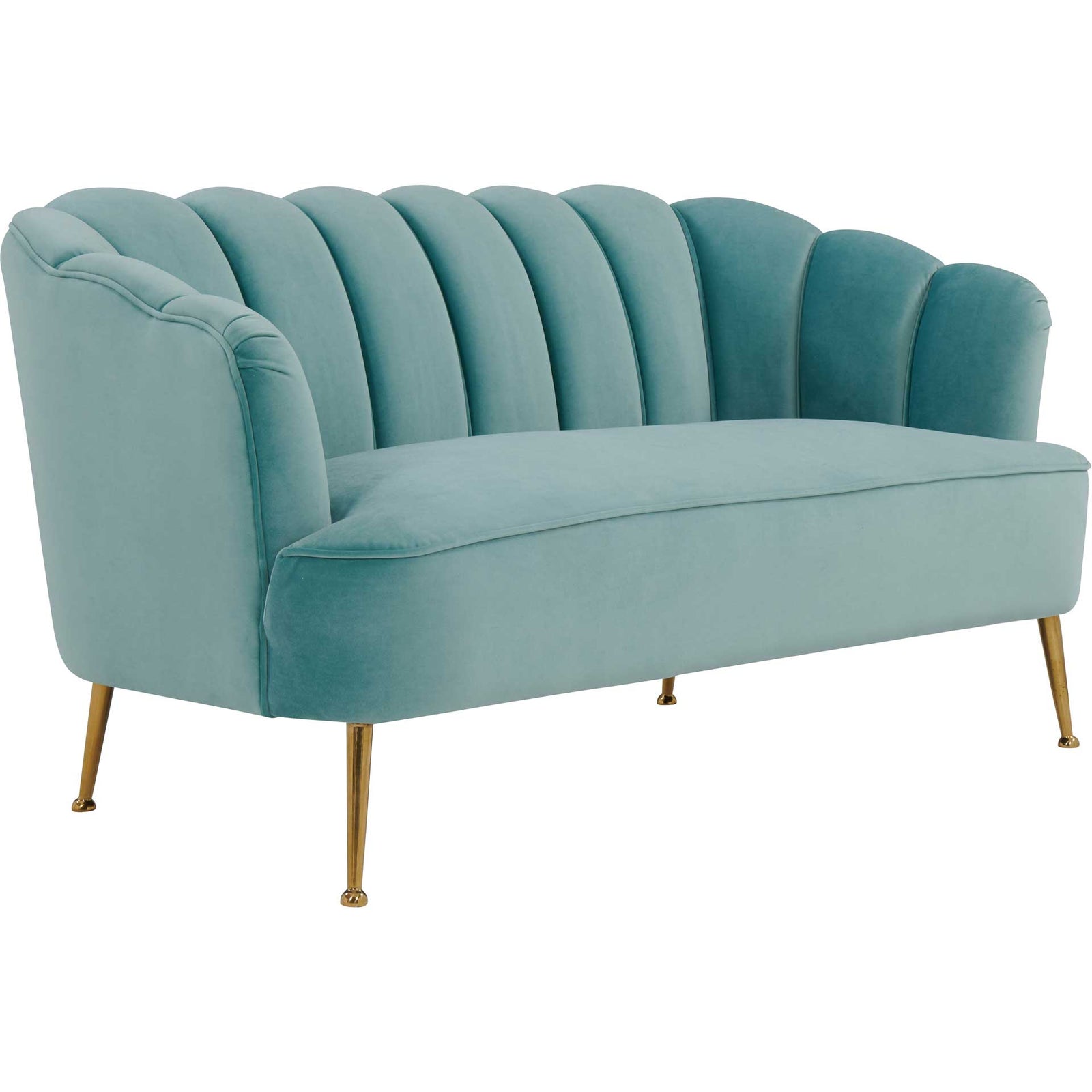 Dalton Velvet Loveseat Sea Blue