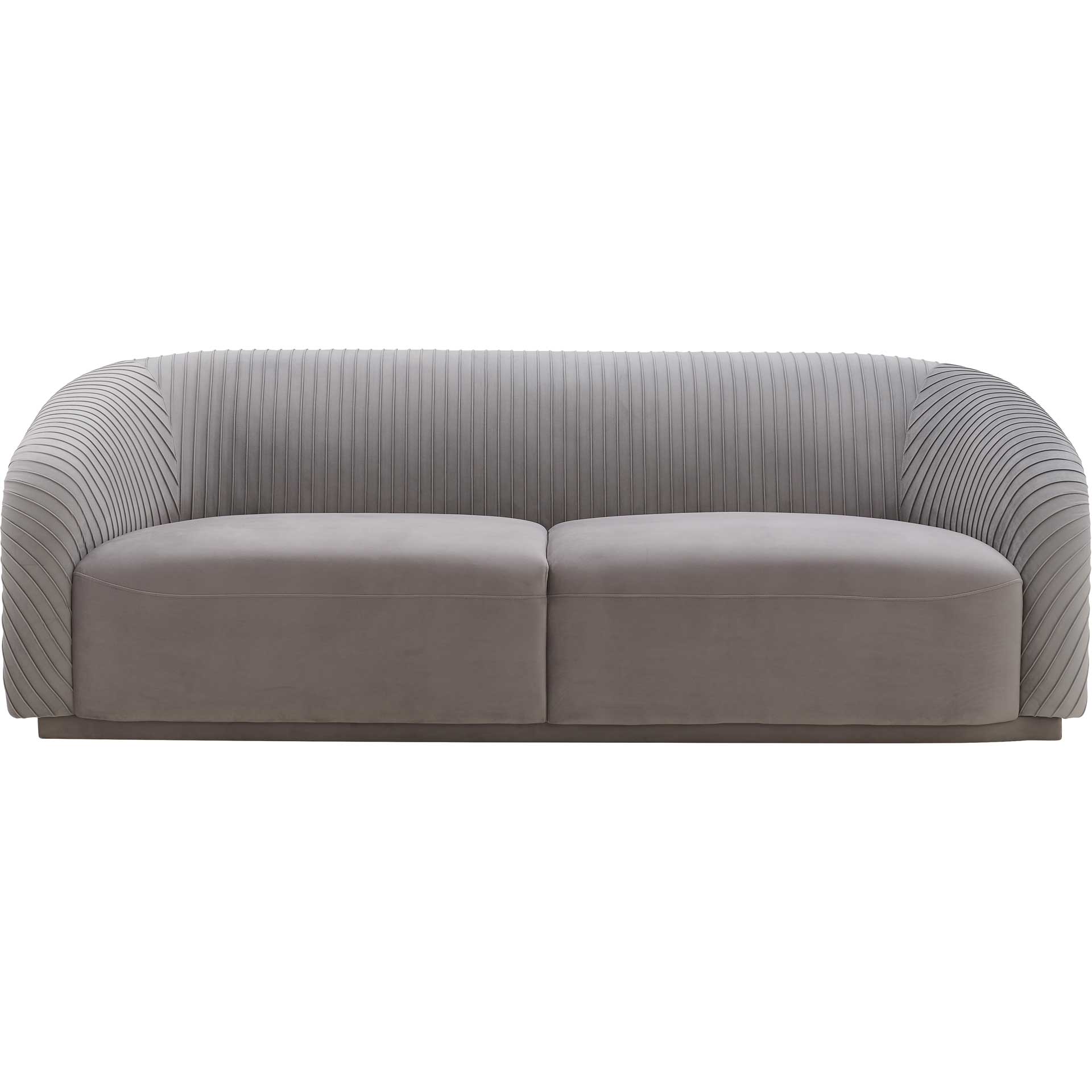 Yandel Pleated Velvet Sofa Gray