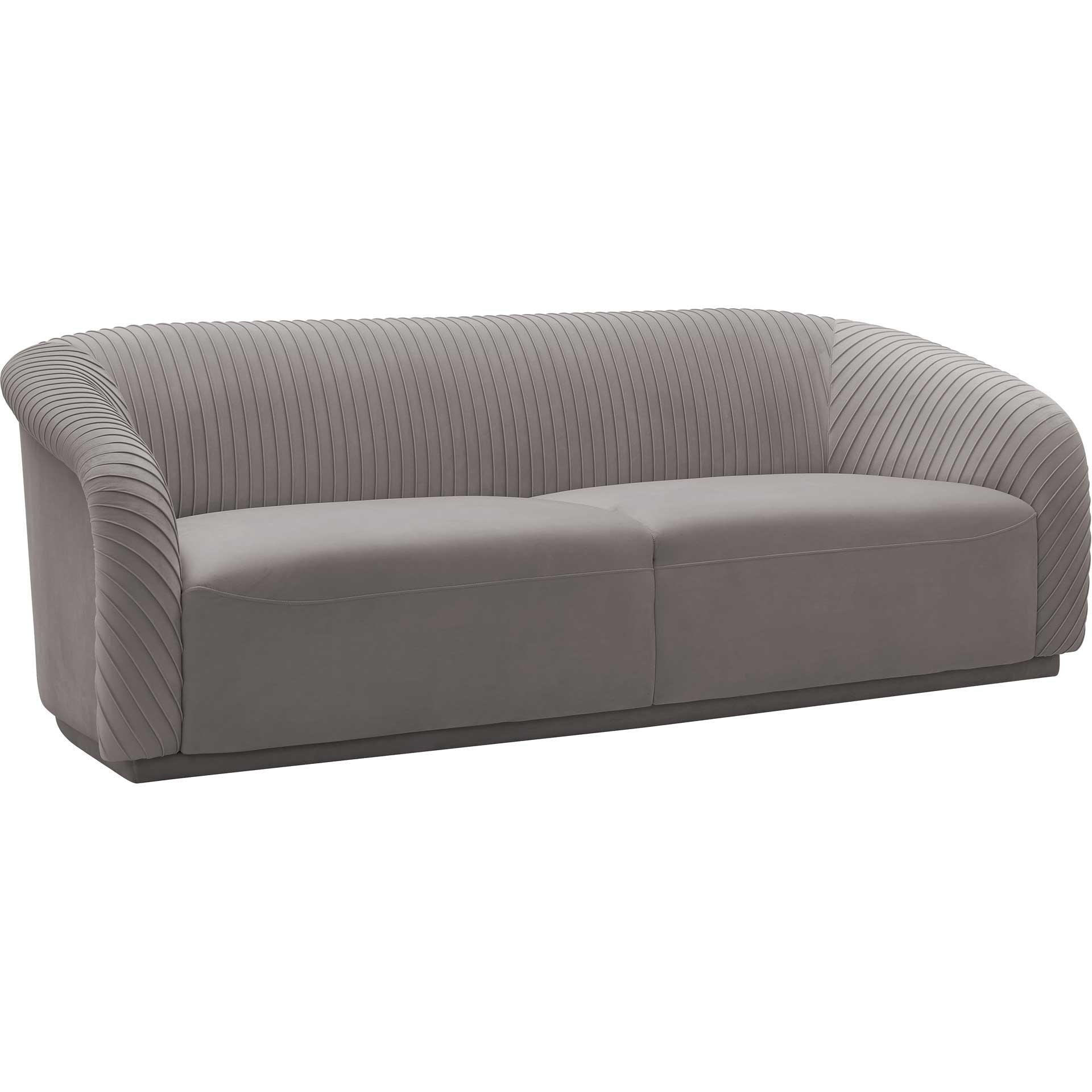 Yandel Pleated Velvet Sofa Gray