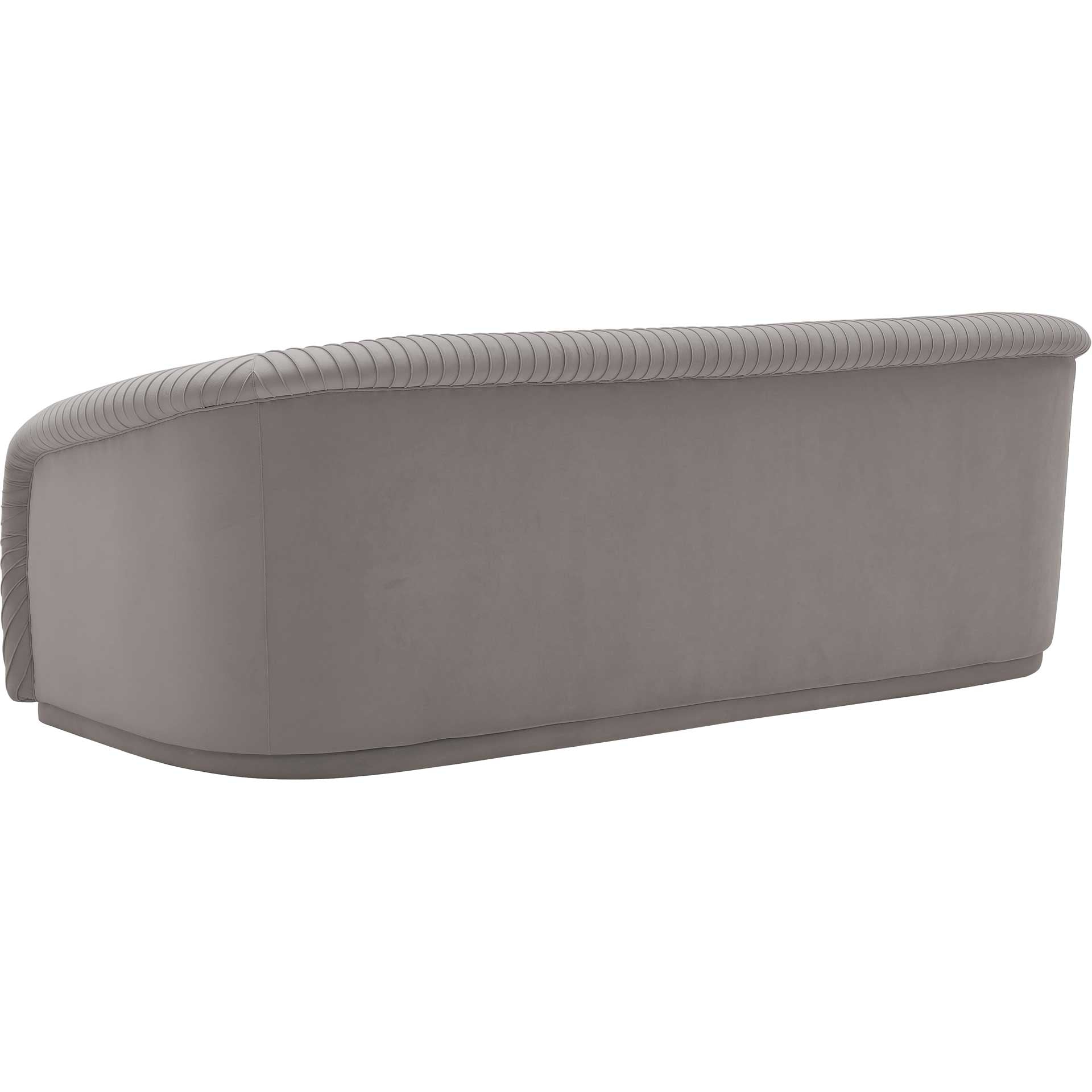 Yandel Pleated Velvet Sofa Gray