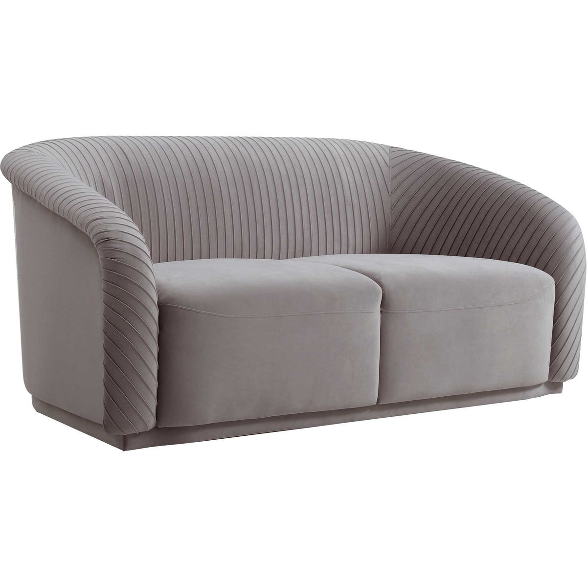 Yandel Pleated Velvet Loveseat Gray