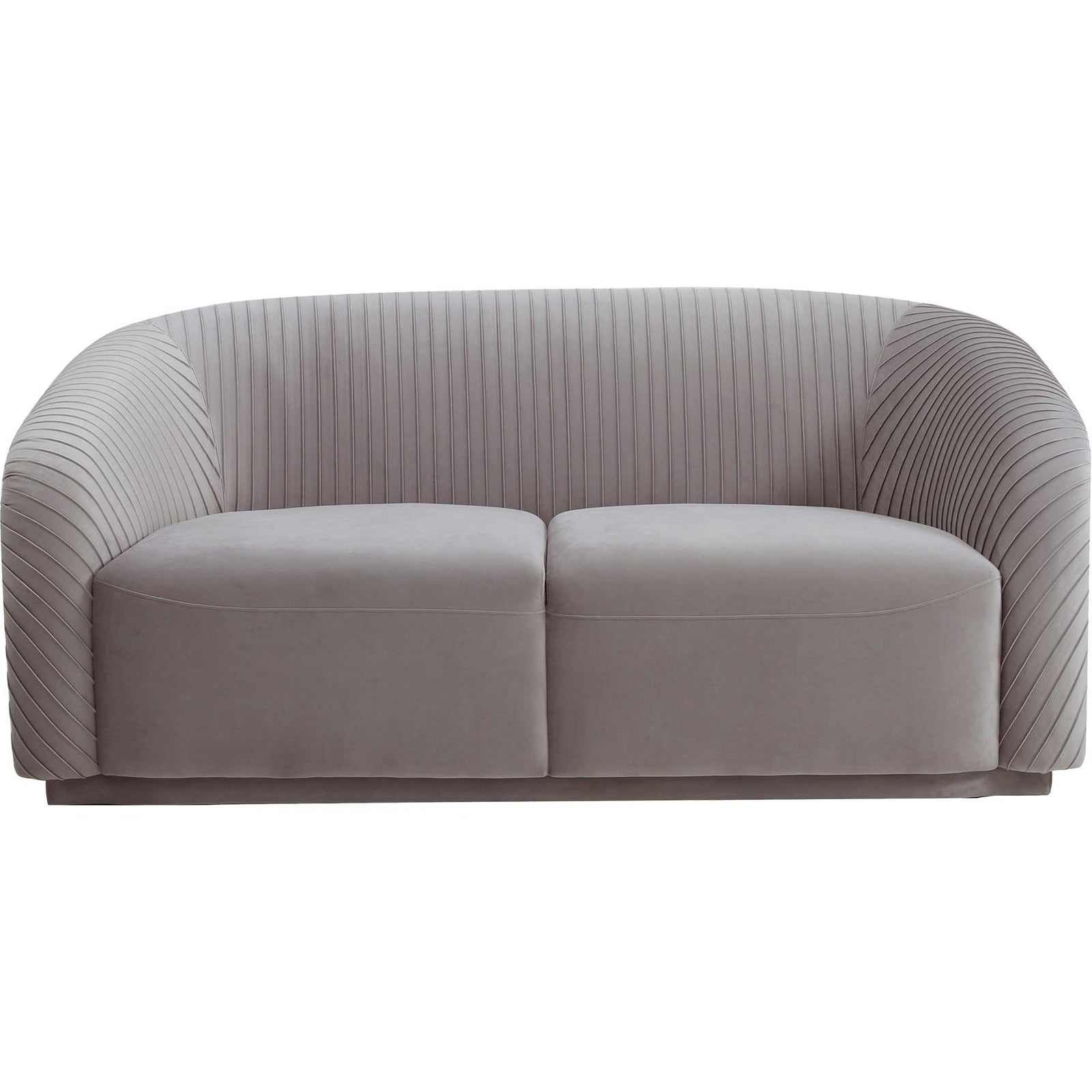 Yandel Pleated Velvet Loveseat Gray