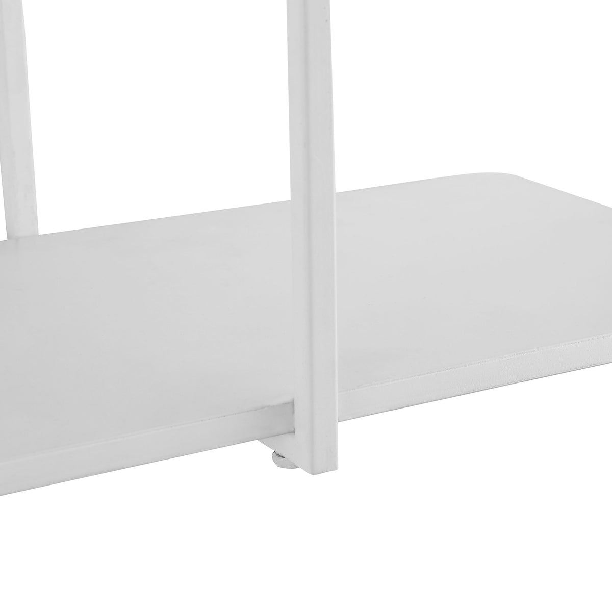 A smooth white shelf meets a slender metal support for an airy, minimalist look || WDC5001B || detail_studio