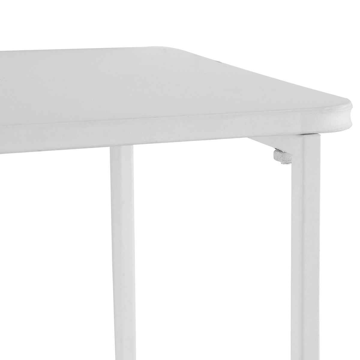A gently rounded shelf edge and narrow white supports emphasize the clean-lined metal design || WDC5001B || detail_studio