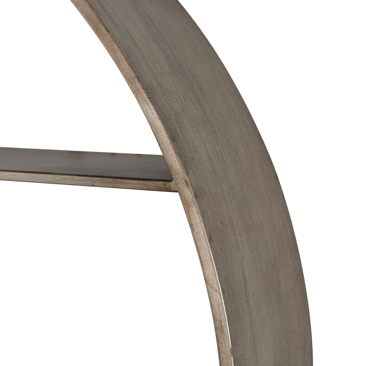 A textured brown metal rim meets a slim shelf for a warm, sculptural finish. || WDC5010A || detail_studio