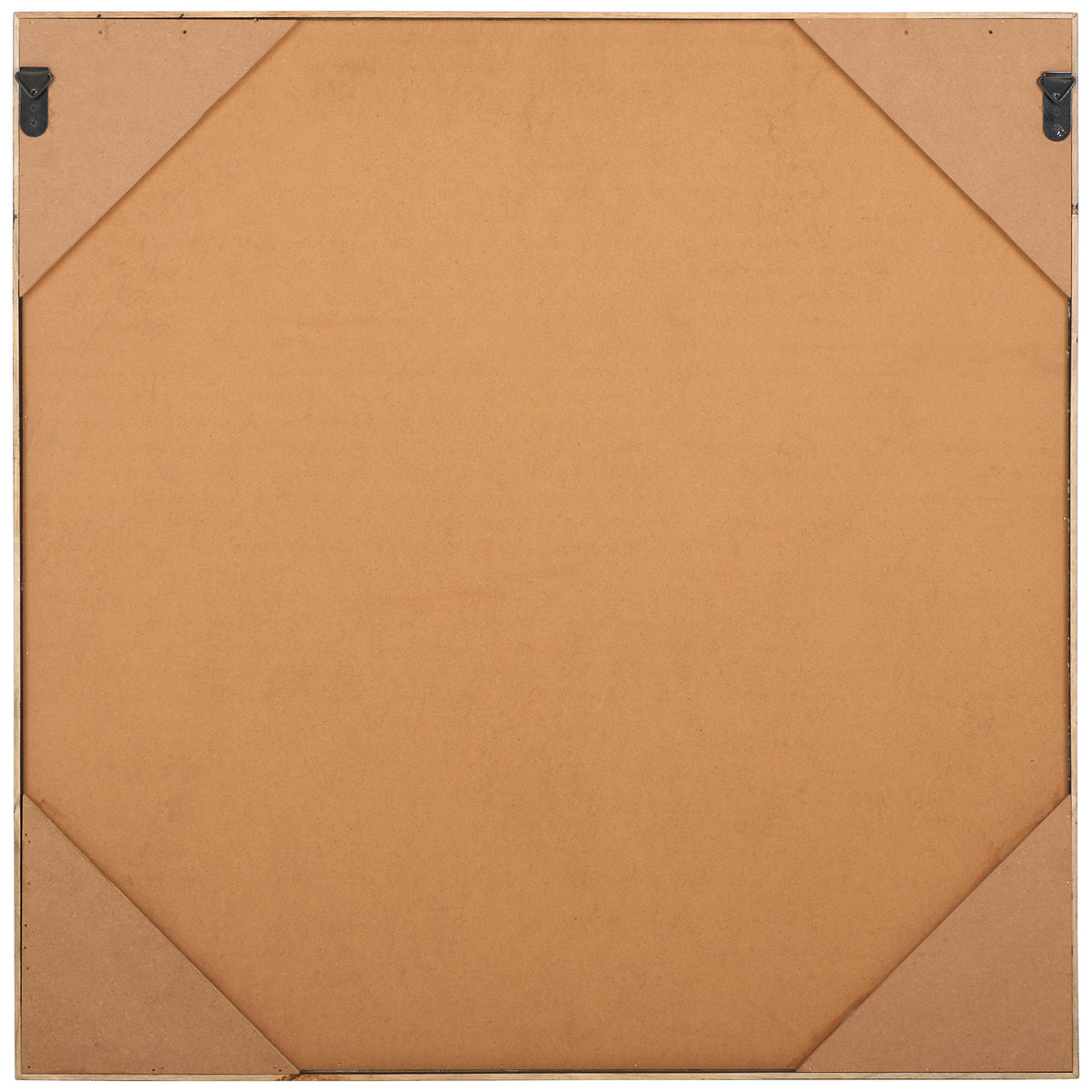 A tan backing with two hooks makes the square textile art ready for wall display. || WLA1900A || back_studio