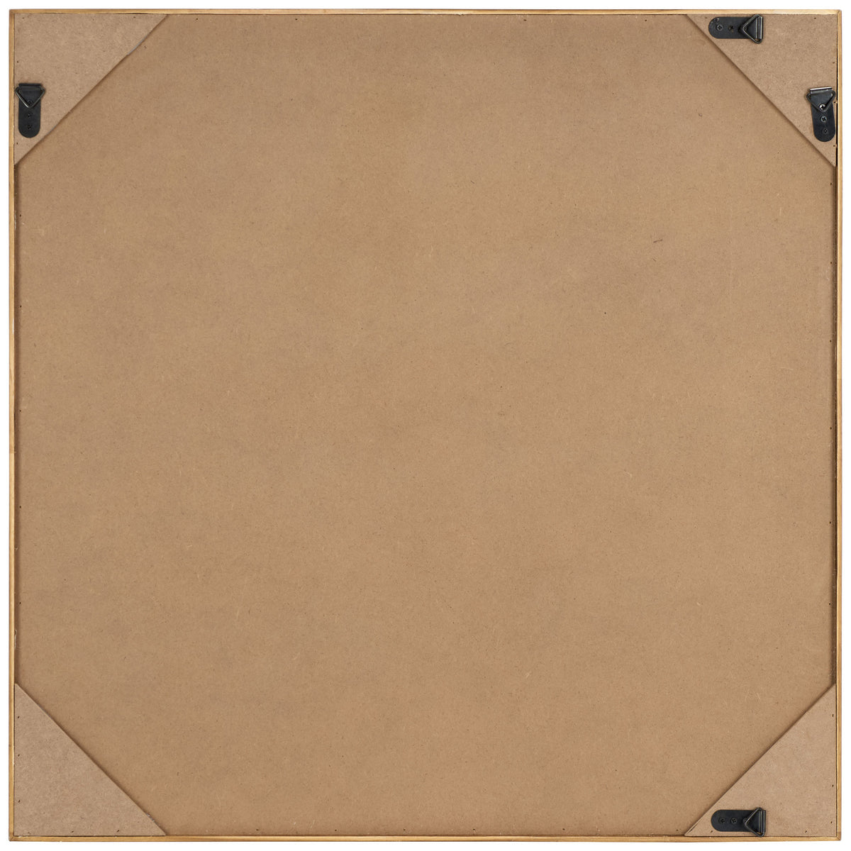 Brown backing board and metal hooks give the square wood-framed artwork a ready-to-hang finish. || WLA1903A || back_studio