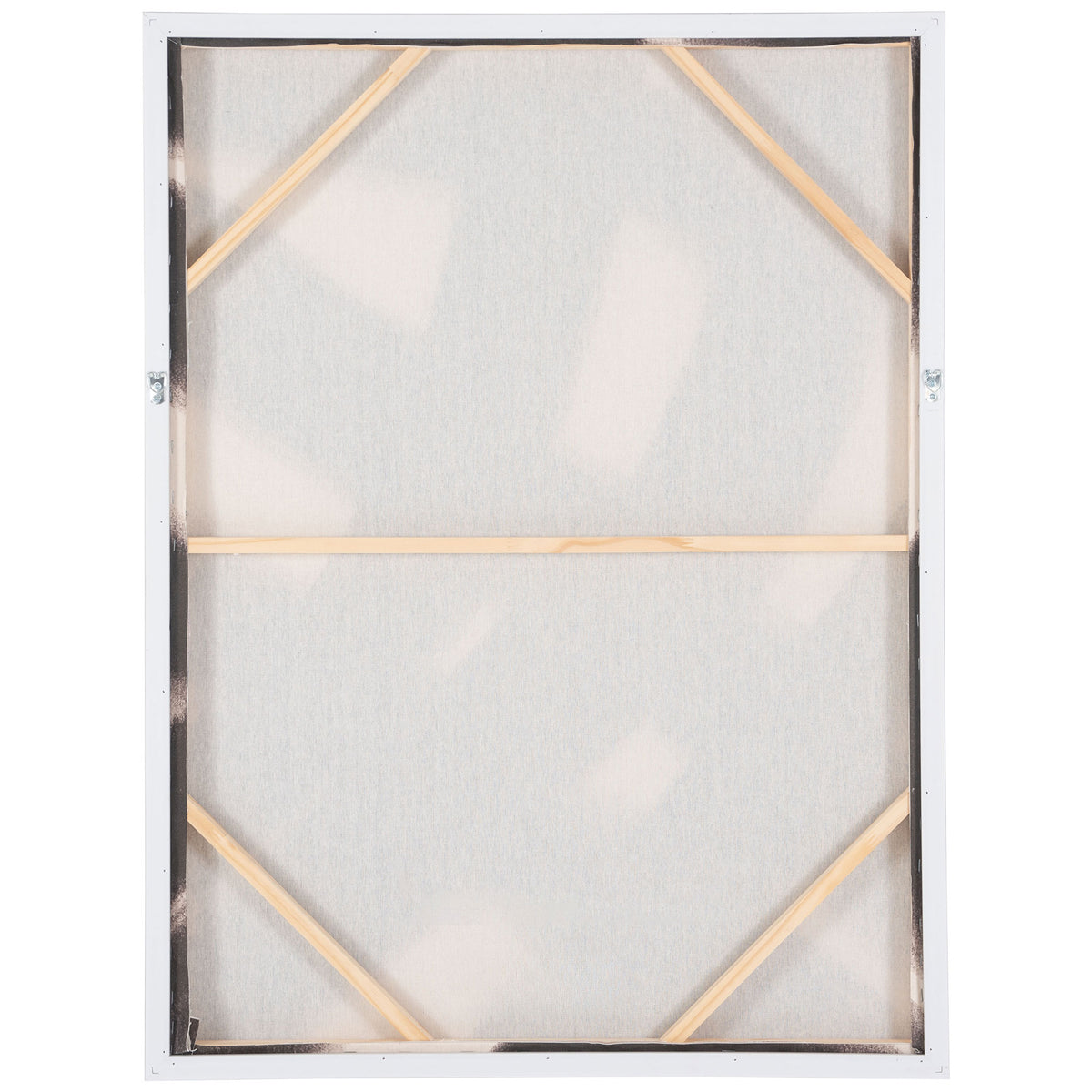Stretched linen and diagonal wood corner braces give the canvas a sturdy frame || WLA2076A || back_studio