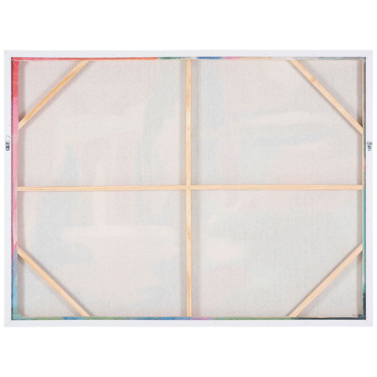 Wooden cross braces support the linen canvas within its slim frame. || WLA2081A || back_studio